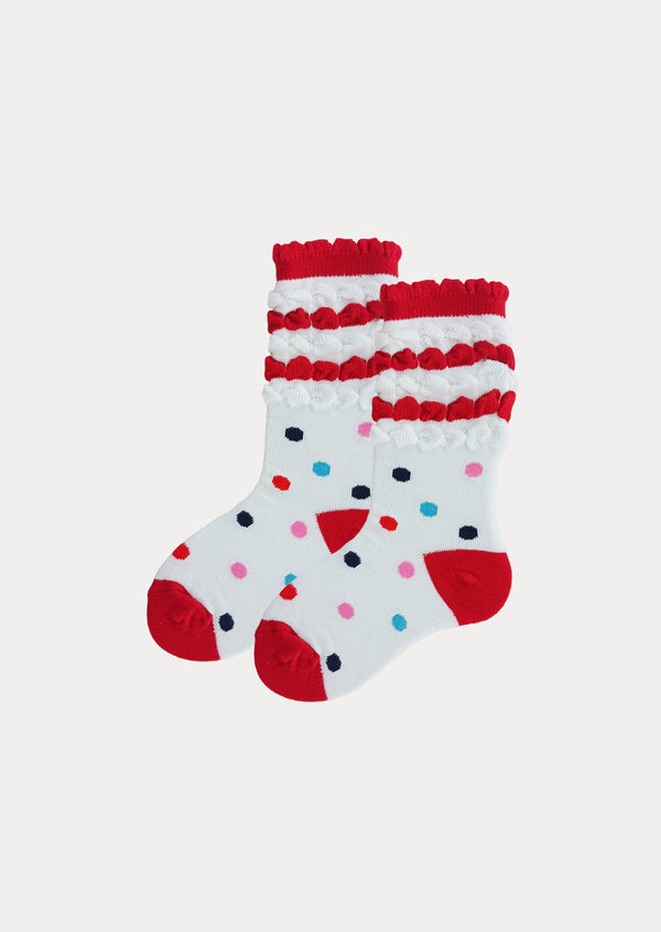 Colorful Fun Dot Socks Gift Box - 4 Pack
