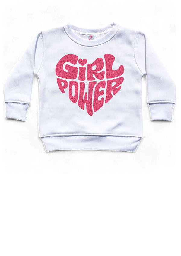 Girl Power Hot Pink Glitter Crewneck Sweatshirt