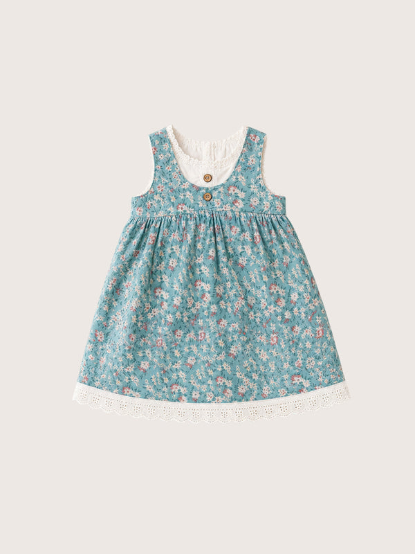 Blue Floral Girls Dress | Girls Fall Dresses