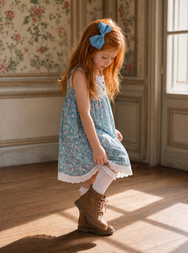 Blue Floral Girls Dress | Girls Fall Dresses