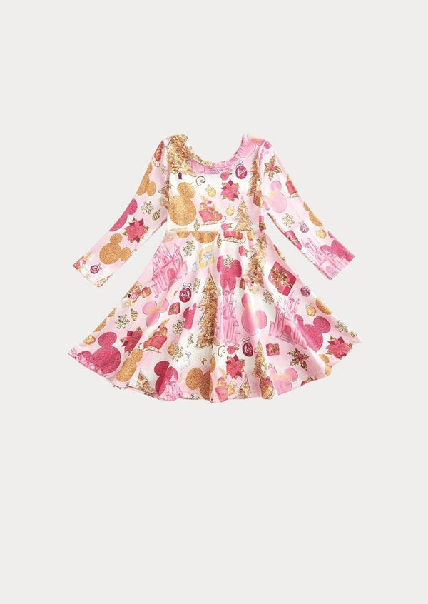 Golden Mouse Twirl Dress Pink - 