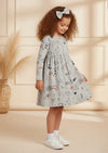 Gray Storybook Print Dress - 