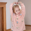 Handknit Flowers Pullover Sweater || Pink - 