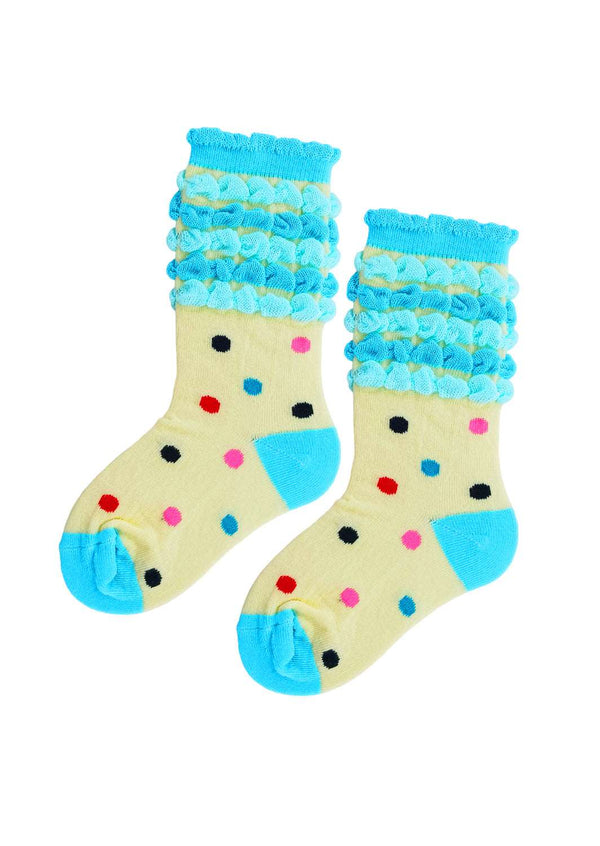 Candy Dots Ankle Socks - Yellow Blue