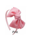 Girls pink textured bow headband