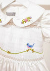 Holiday Birdie White Smocked Dress - 