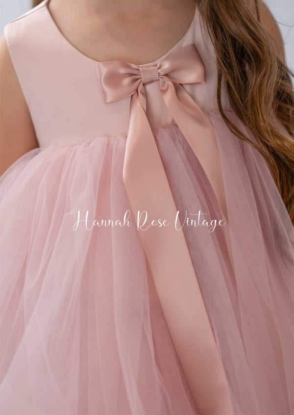 Cotton Candy Kisses Layered Dress in Mauve
