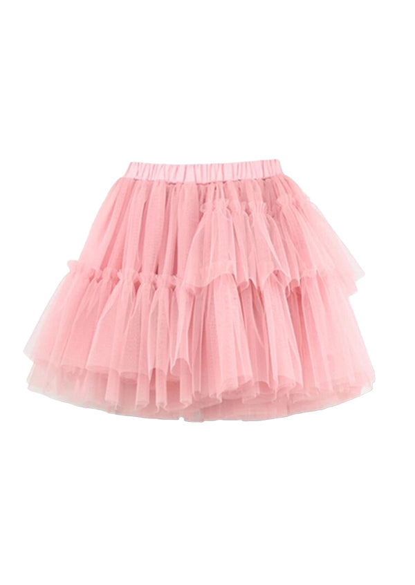 Girls pink layered tutu skirt