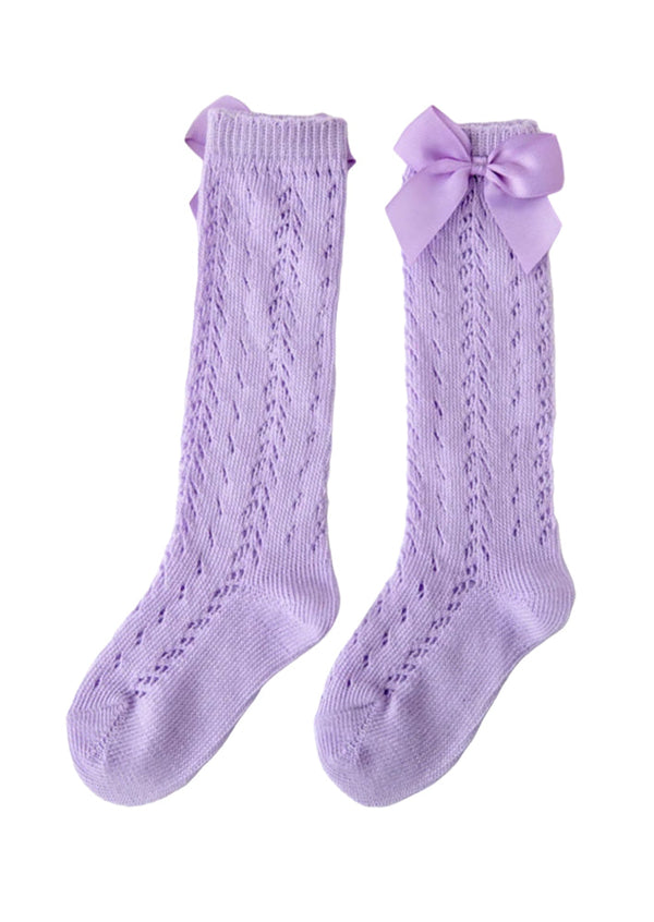 girls knee high socks lavender