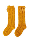 girls spanish bow socks gold