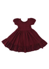 girls twirl dress in burgundy