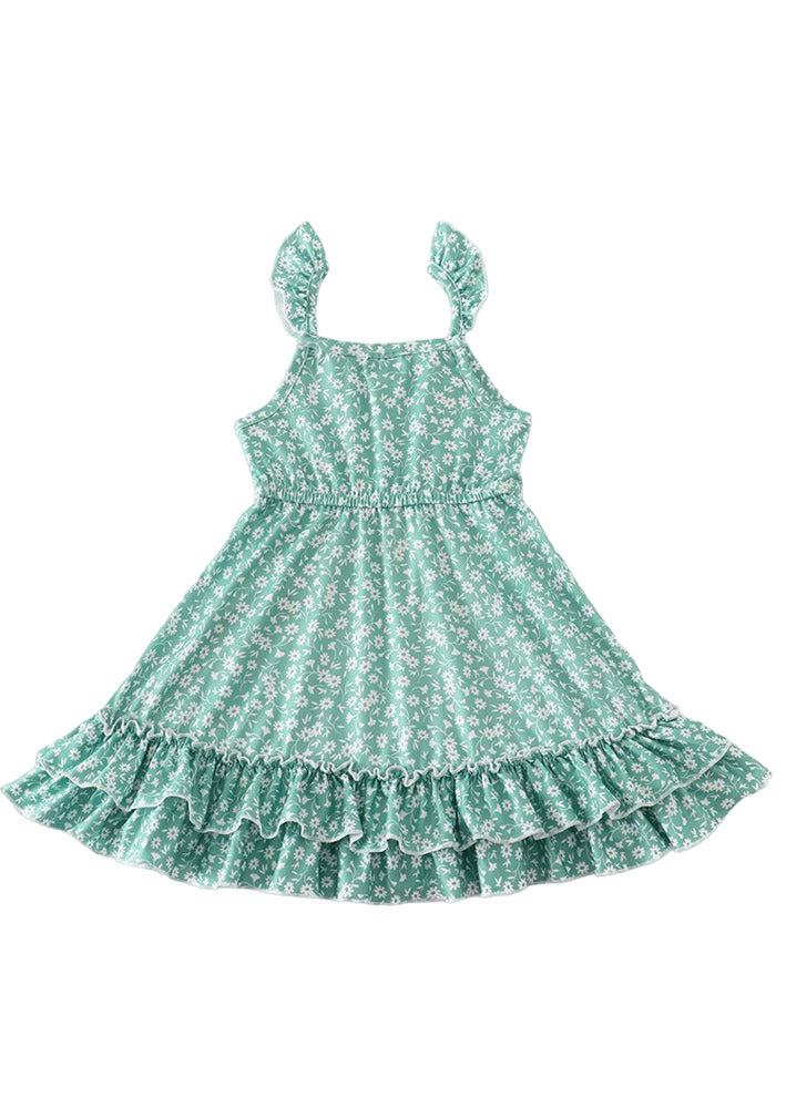 Sweet Green Print Twirl Dress