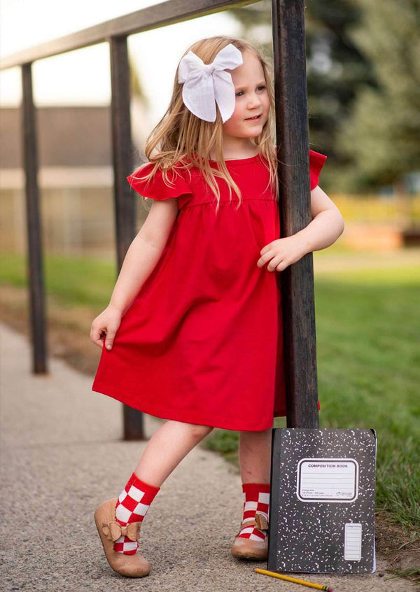 Girls Casual Dress in Red