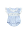I Love Dad Smocked Romper || Light Blue - 