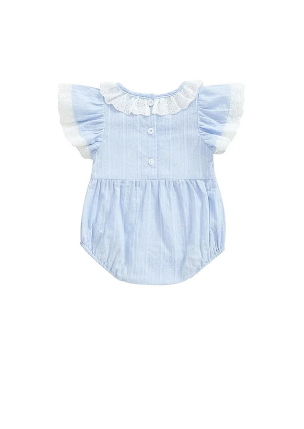 I Love Dad Smocked Romper || Light Blue - 