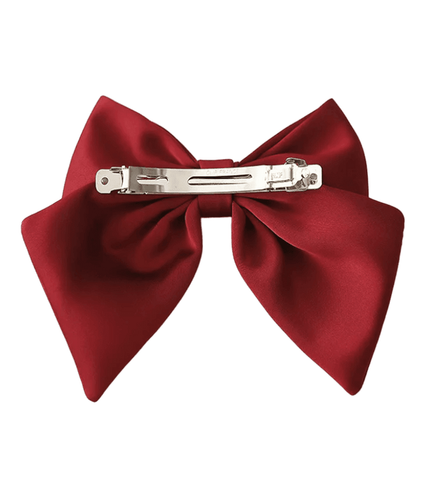 Ivory Satin Flower Girl Hair Bow - 