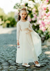 ivory bohemian tulle flower girl dresses