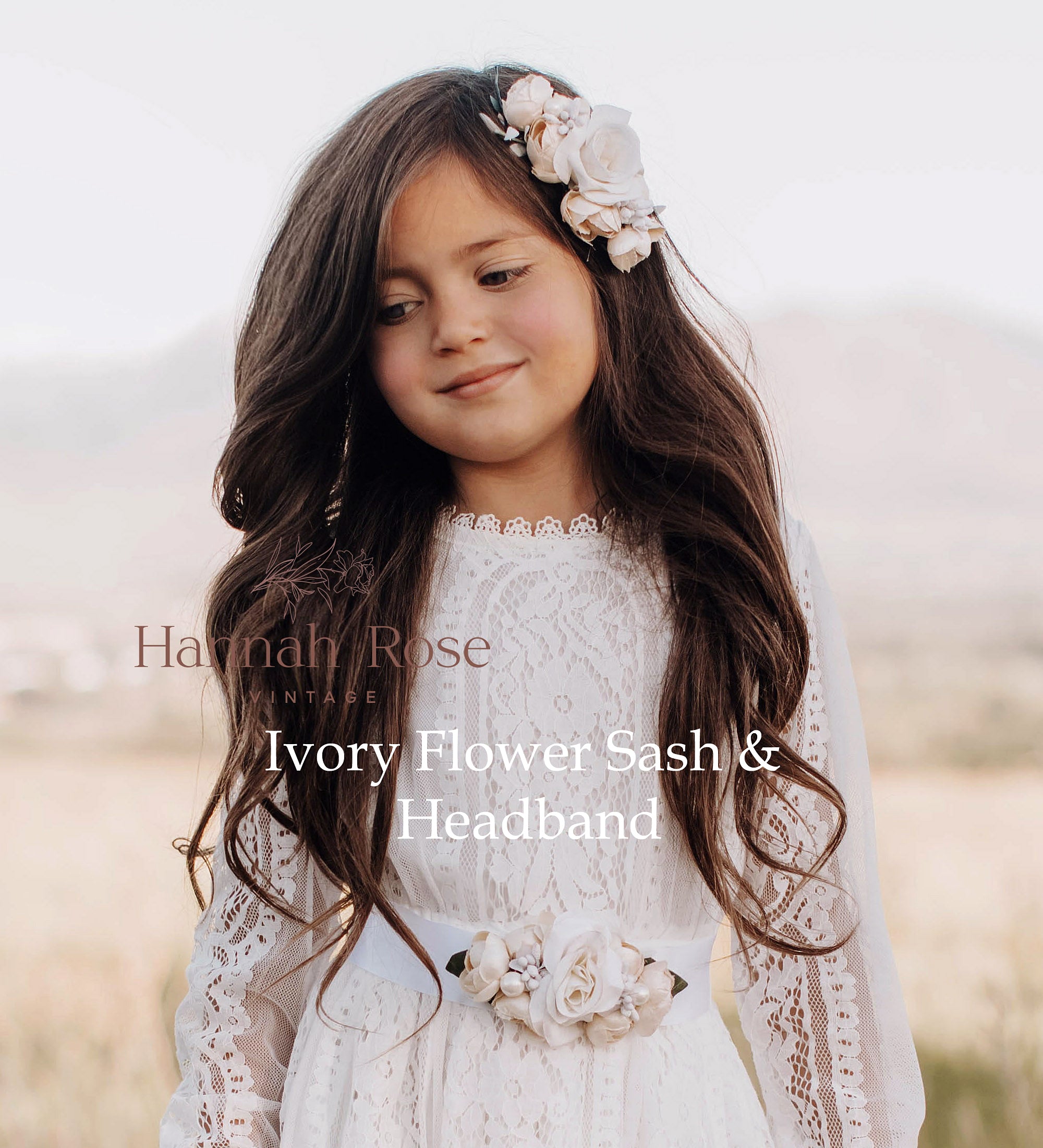 Dusty Blue Flower Girl Dress with Long Sleeves