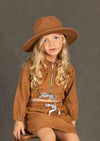 Jenna Jacket & Skirt in Brown Corduroy - 