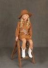 Jenna Jacket & Skirt in Brown Corduroy - 