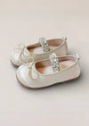 Juliette Flower Girl Ballet Flats in Pale Gold - 