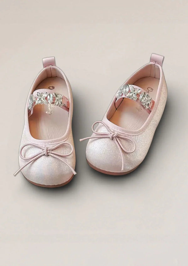 Juliette Flower Girl Ballet Flats in Pale Pink - 