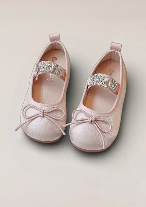 Juliette Flower Girl Ballet Flats in Pale Pink - 