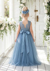 Karina Dusty Blue Flower Girl Dress - 