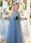 Karina Dusty Blue Flower Girl Dress - 