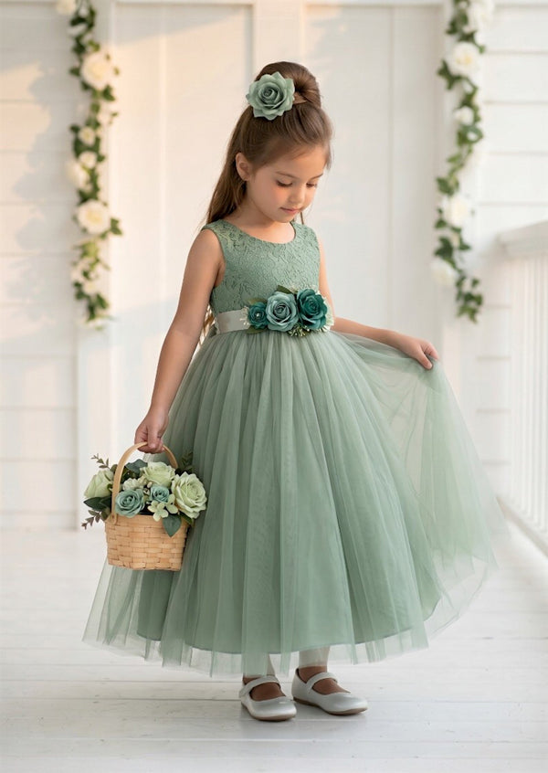 Karina Sage Flower Girl Dress - 