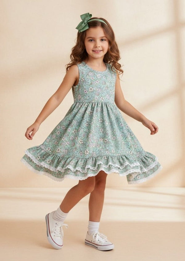 Kinsey Twirl Dress Green - 