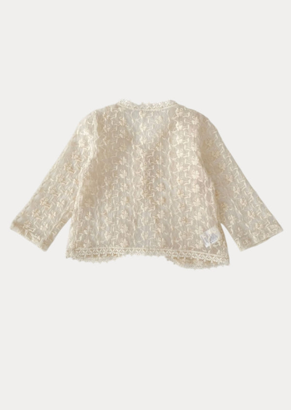 Single Button Lace Cardigan