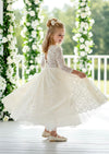 ivory lace flower girl dress for weddings