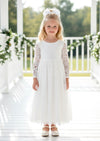 Girls white lace dresses for toddler for weddings