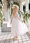 Backless White Lace Flower Girl Dress