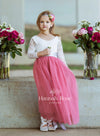 rose pink flower girl dress
