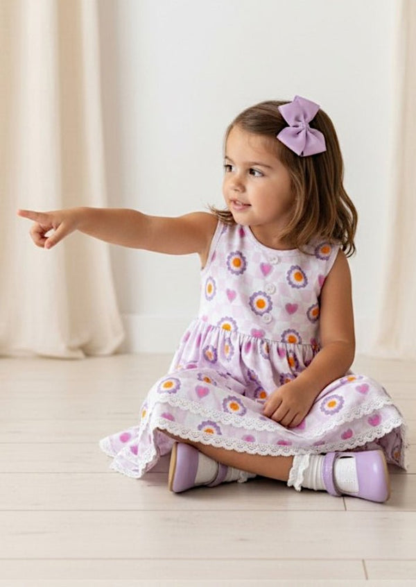 Lavender Blossoms Twirl Dress Pink Lavender - 