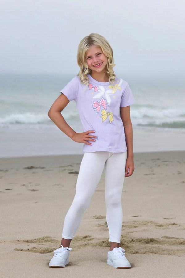 Lavender Bows Short Sleeve Tee - 