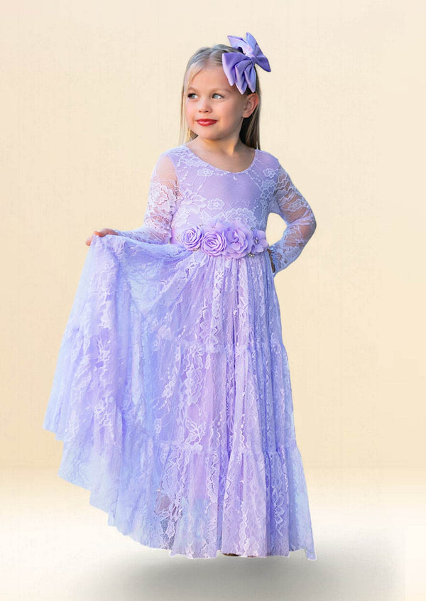 Lavender Lace Tiered Gown - 