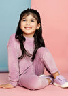 Lavender Long Sleeve Velour Crewneck & Pants - 