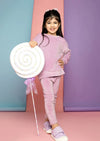 Lavender Long Sleeve Velour Crewneck & Pants - 