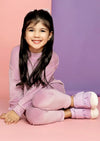 Lavender Long Sleeve Velour Crewneck & Pants - 