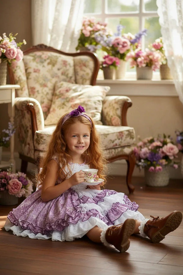 Lavender Ruffles Dress - 