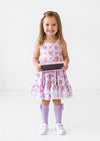 Girls Lavender Retro Hearts Twirl Dress - Twirl Dresses