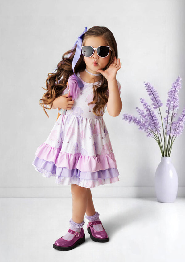 Lavender Balloons Birthday Dress