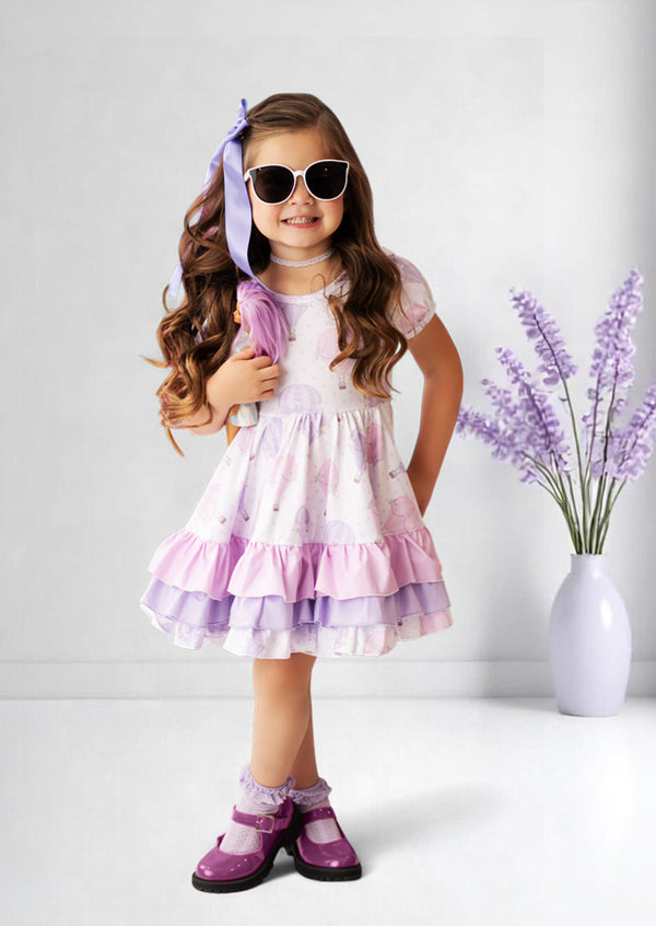 Lavender Balloons Birthday Dress