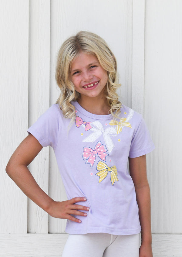 Lavender Bows Short Sleeve Tee
