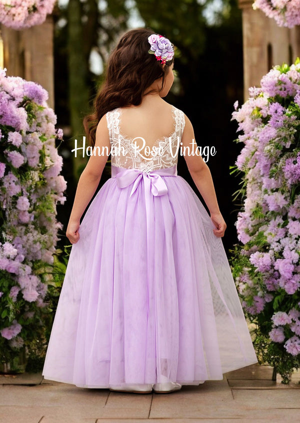 lavender flower girl dress