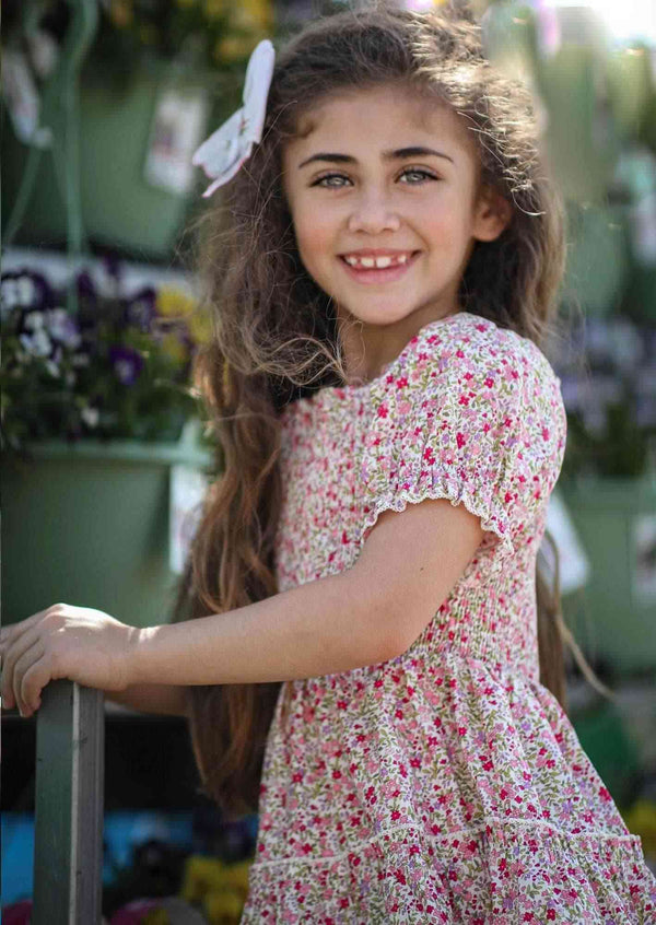 Layla Ditsy Pink Floral Dress - 