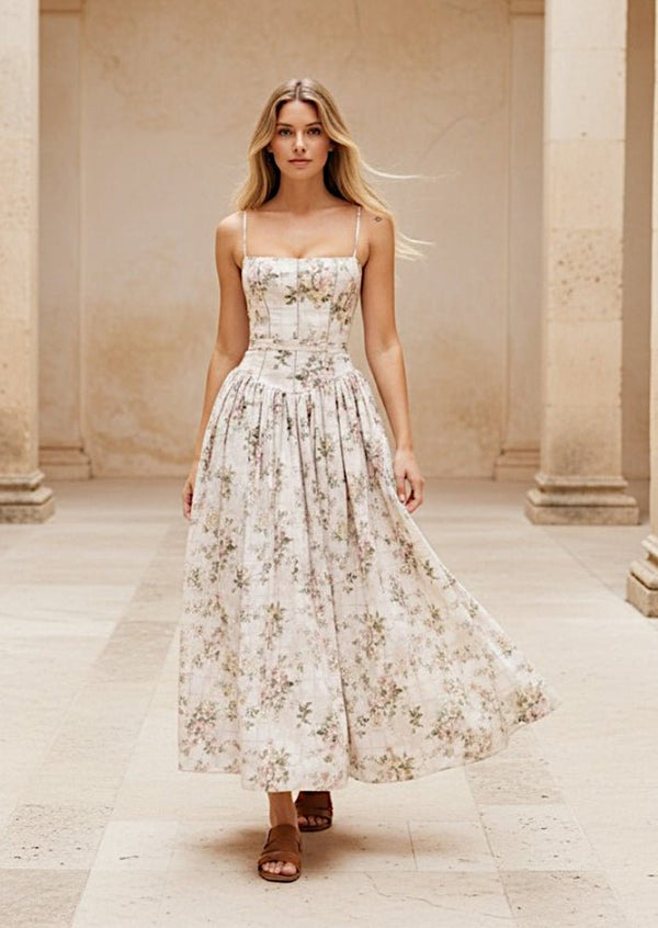 Lotus Dress in Beige - 